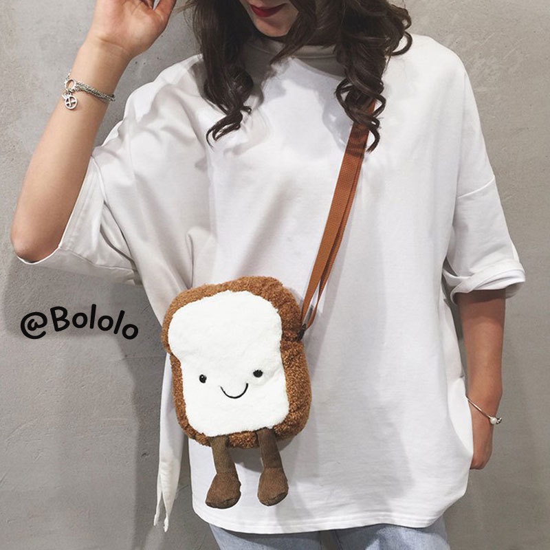 Bololo Ba Lô Lông Cừu Họa Tiết Hoạt Hình Dễ Thương Dành Cho Nữ