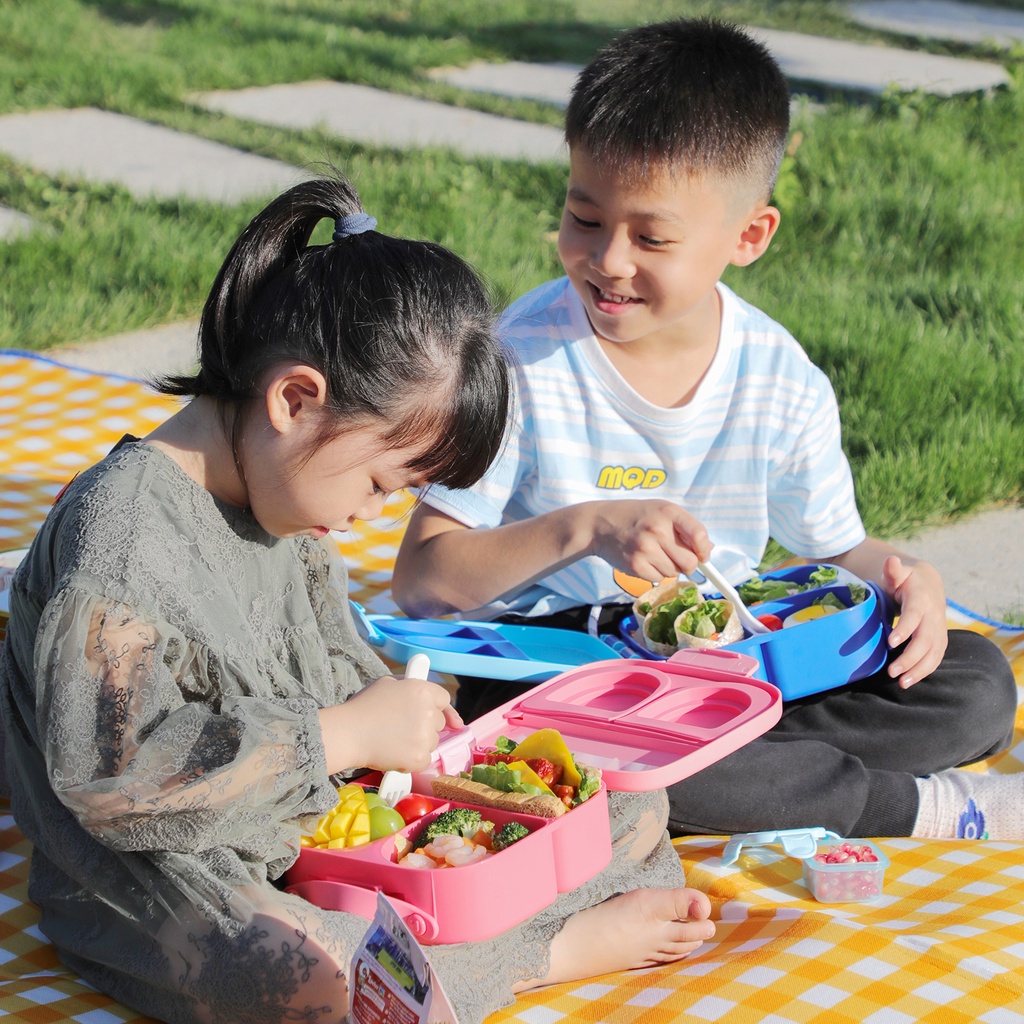 BUNNY CHILDREN'S BENTO BOX PLASTIC STUDENT LUNCH PORTABLE COMPARTMENTALIZED MICROWAVEABLE HEATING PICNIC CAMPING TRAVEL