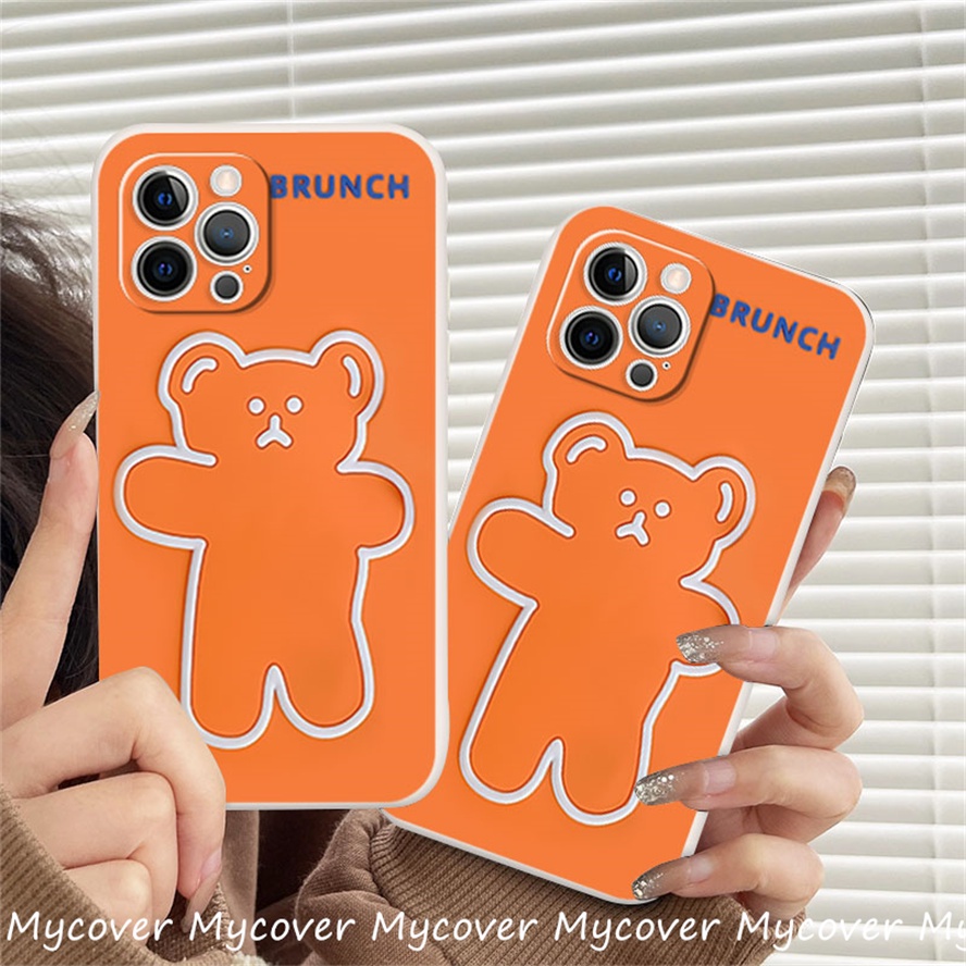 Ốp Điện Thoại Silicon Họa Tiết Gấu Hoạt Hình Cho iPhone 11 13 12 14 Pro Max X XR Xs Max 6 7 8 Plus