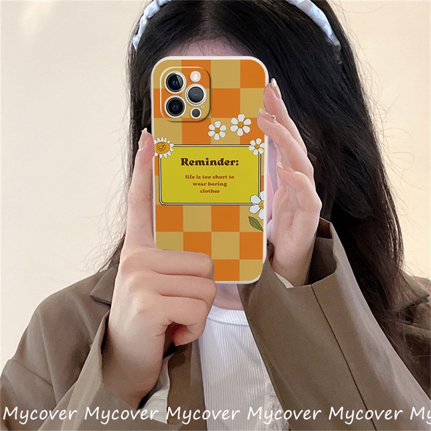 Ốp Điện Thoại Silicon Họa Tiết Hoa / Trái Cam Cho iPhone 11 13 12 14 Pro Max X XR Xs Max 6 7 8 Plus