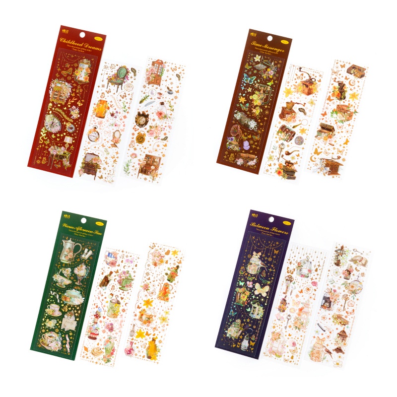 Set 3 Tấm Sticker Dán Trang Trí Sổ Tay DIY Hình Bướm Cổ Điển