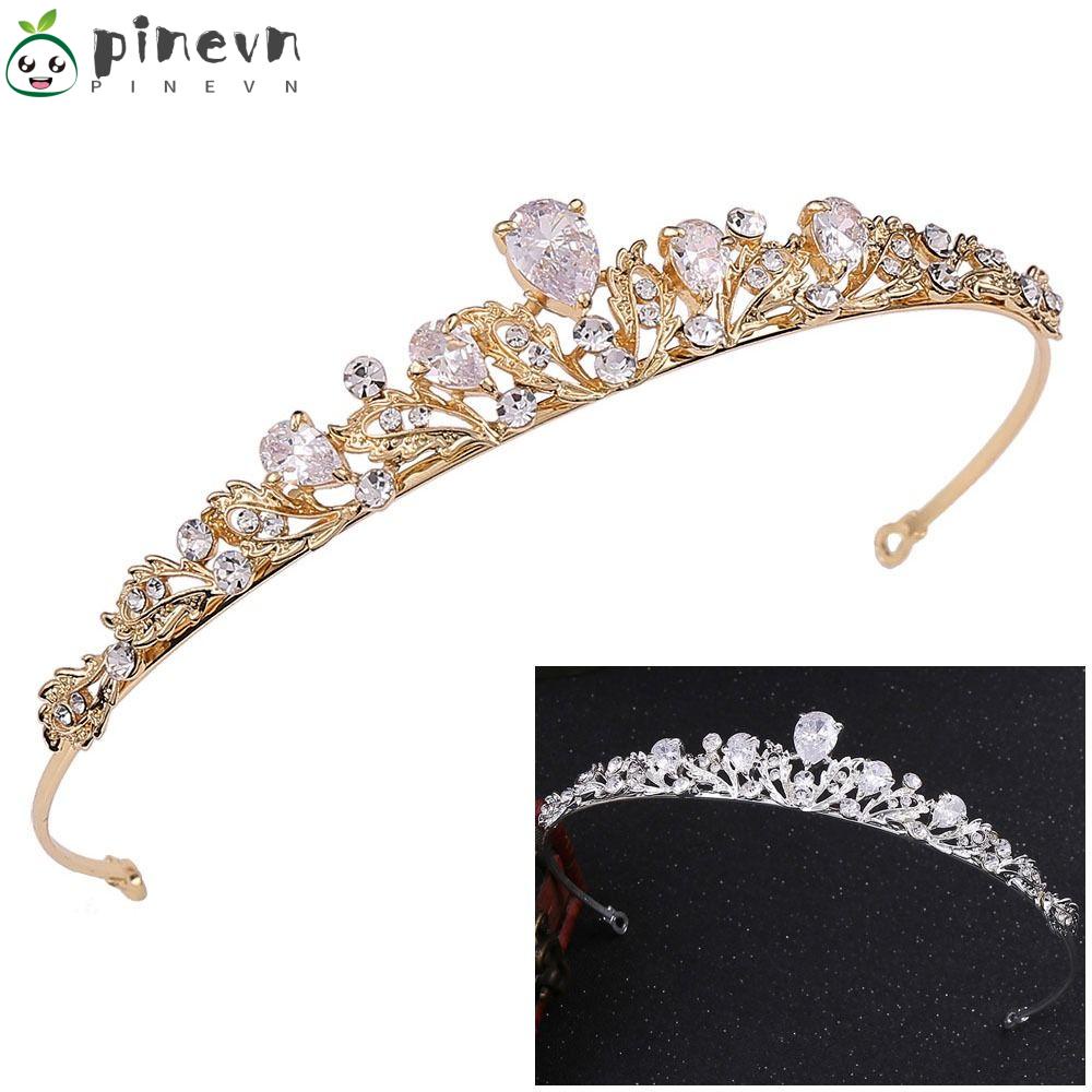 Vương Miện Hợp Kim Đính Đá Sang Trọng Cho Cô Dâu|Khăn Trùm Đầu Thiết Kế Đơn Giản Tiện Dụng