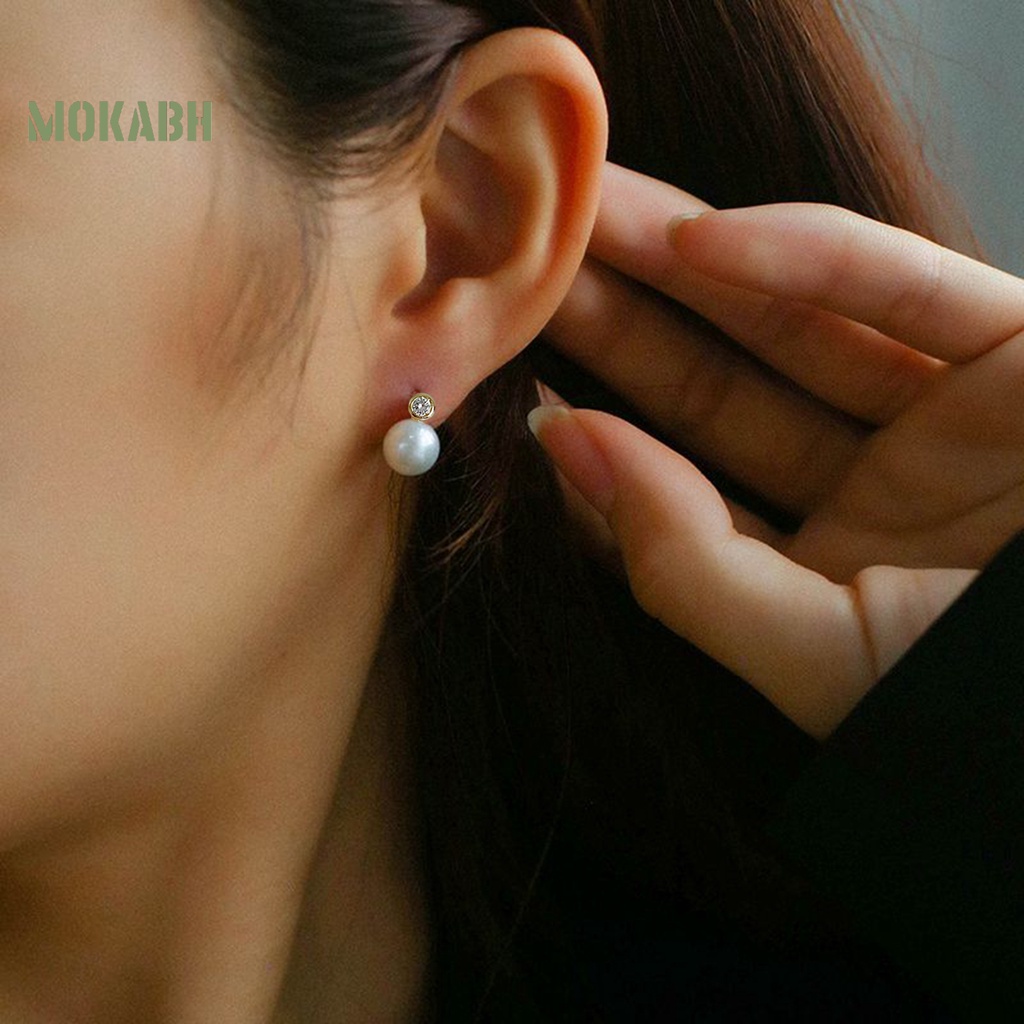 1 Đôi Bông Tai Hình Học Đính Pha Lê Giả Bóng Cao Không Phai Màu Sang Trọng