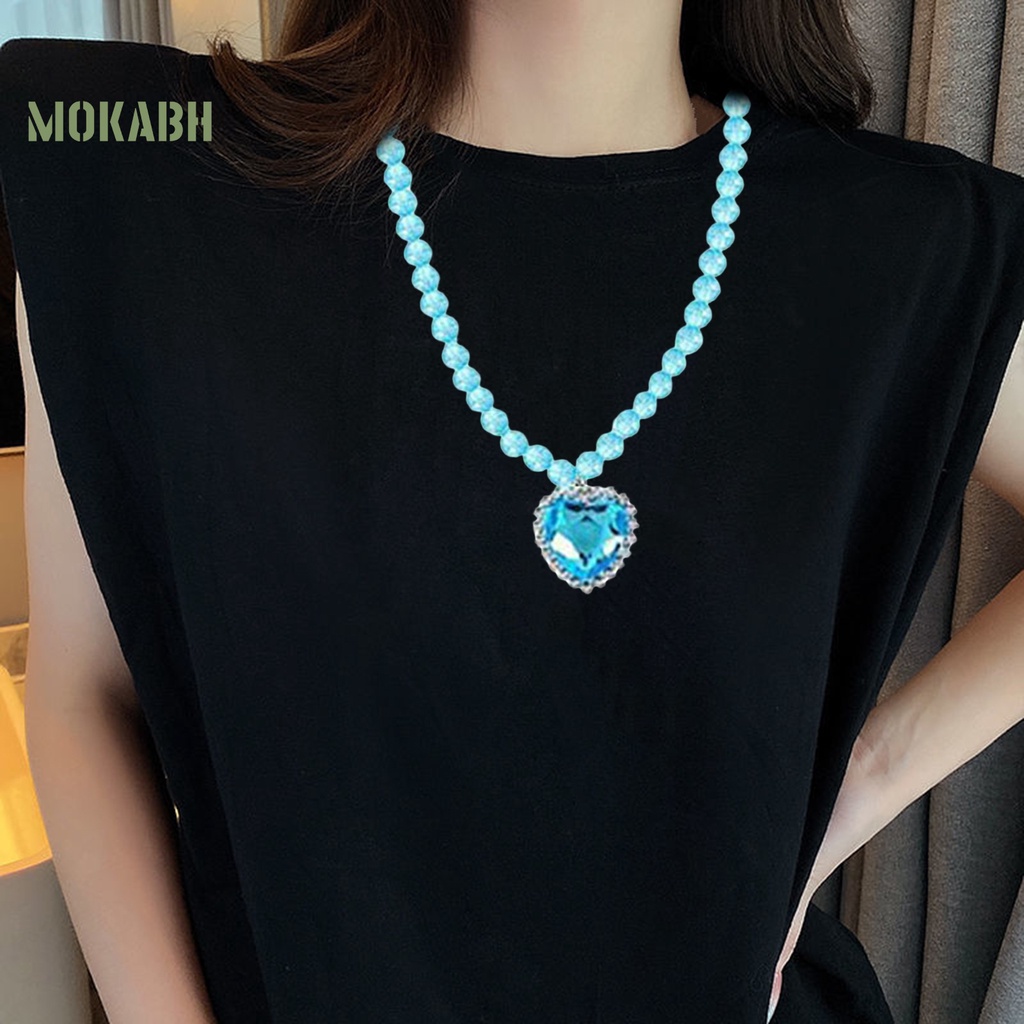 [Mới] 1 Bộ Vòng cổ, Bông Tai, Nhẫn, Vòng Tay Hình Trái Tim Đính Đá Nhiều Màu Cho Bé Gái