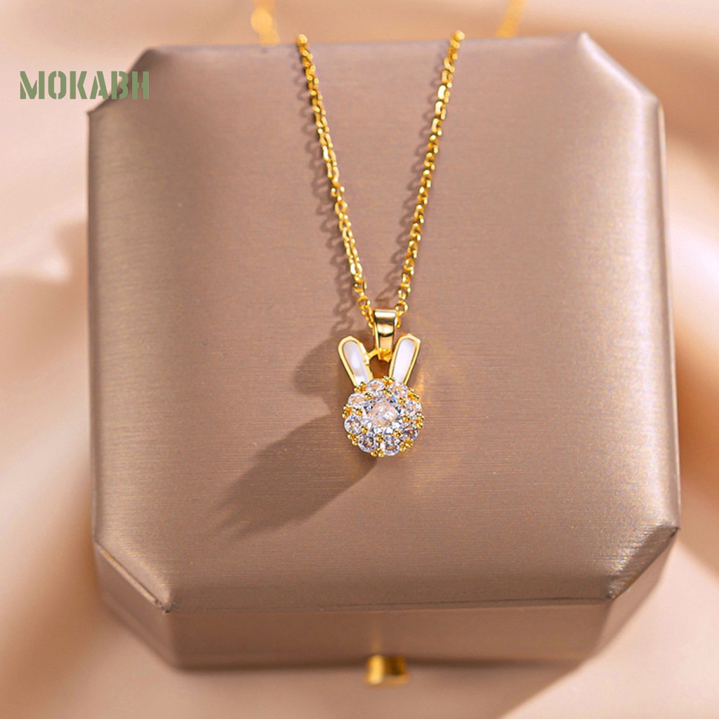 Vòng cổ HợP Kim HìNh Thỏ ĐíNh Đá Sang TrọNg