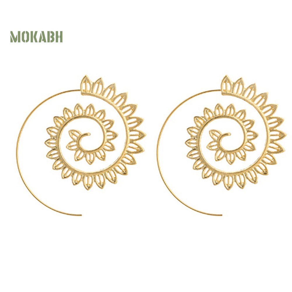 Bông Tai Hình Giọt Nước Bằng Hợp Kim Xoắn Ốc Thời Trang Dự Tiệc Cho Nữ