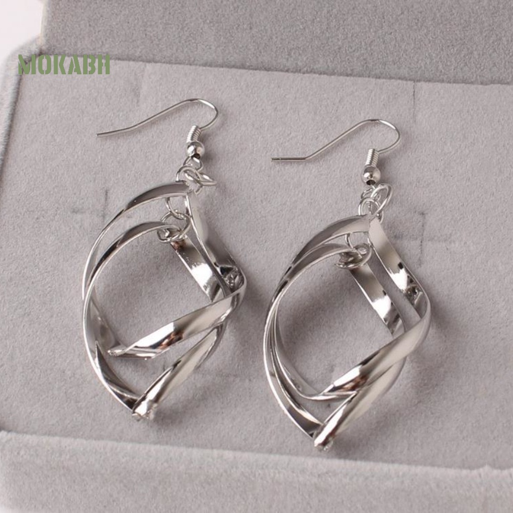 Bông Tai Hình Giọt Nước Dạng Xoắn Ốc Thanh Lịch Cho Nữ