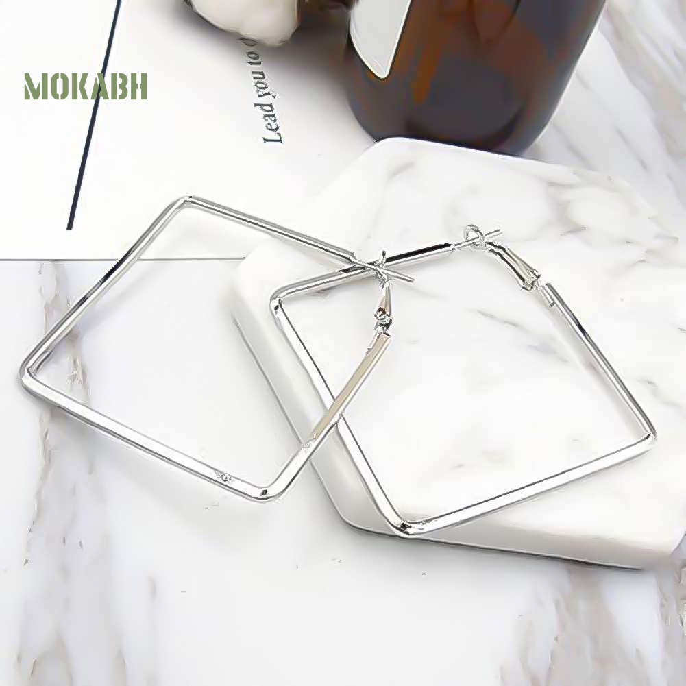 Bông Tai Hình Vuông Thiết Kế Đục Lỗ Thời Trang Sang Trọng Cho Nữ