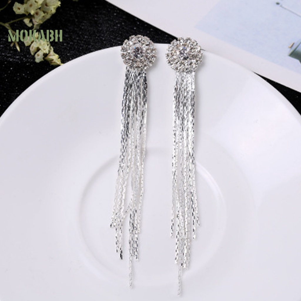 Bông Tai Dáng Dài Đính Đá Lấp Lánh Thời Trang Sang Trọng