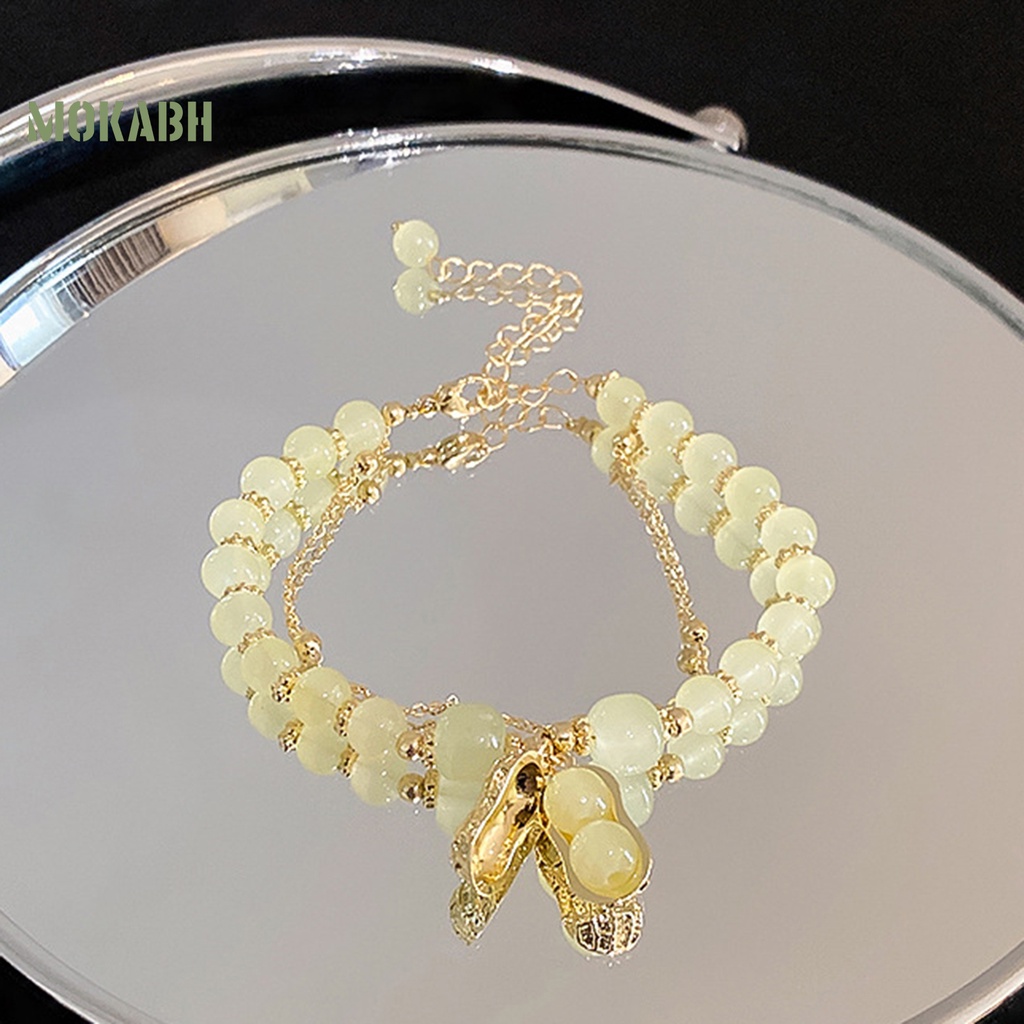 Vòng Đeo Tay Hai Lớp Chuỗi Hạt Thời Trang Xinh Xắn Cho Nữ