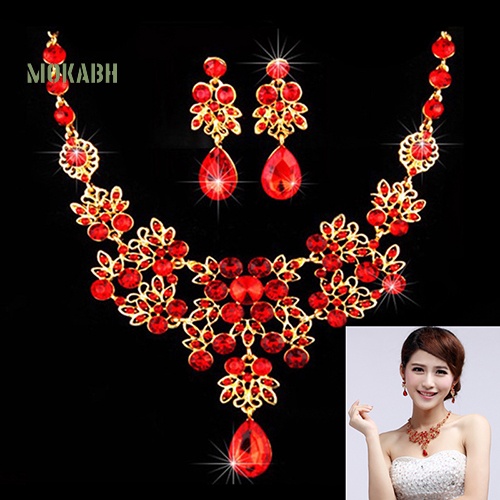 Bộ Vòng cổ + Bông Tai Bằng Hợp Kim Nhiều Màu Sắc Cho Nữ