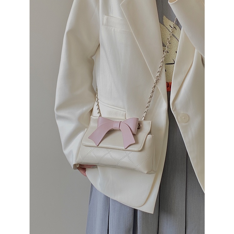 Túi Đeo Chéo Mini Đính Nơ Dễ Thương Thời Trang