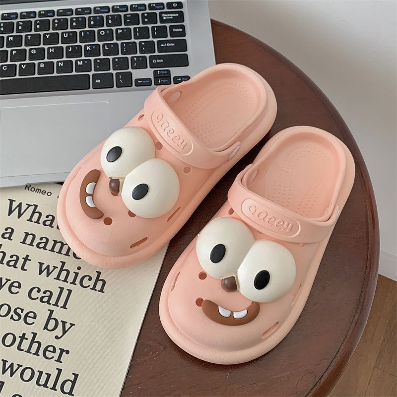 Dép Quai Ngang Đế Dày Chống Trượt Họa Tiết Hoạt Hình Dễ Thương Cho Nữ