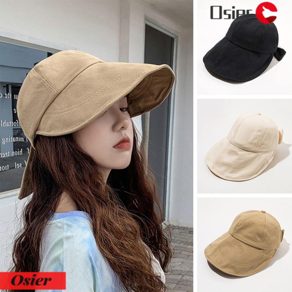 Nón Tai Bèo Vành Rộng Chất Liệu Cotton Mềm Chống Tia UV Phối Nơ 1 Cái Cho Nữ