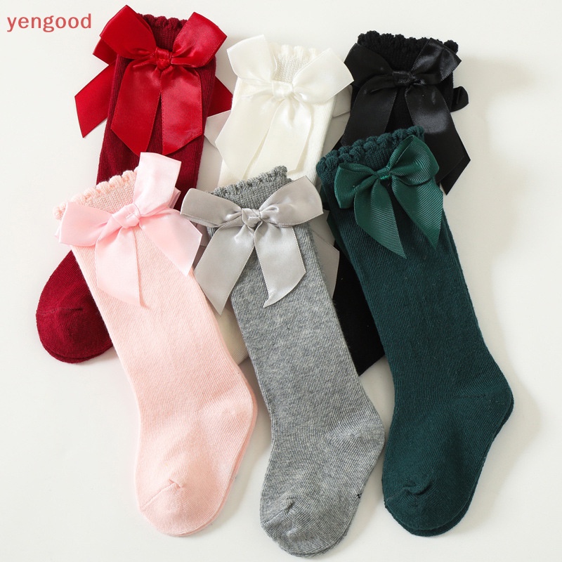 1 Đôi Tất Cotton Mềm Đính Nơ Xinh Xắn Cho Bé Gái