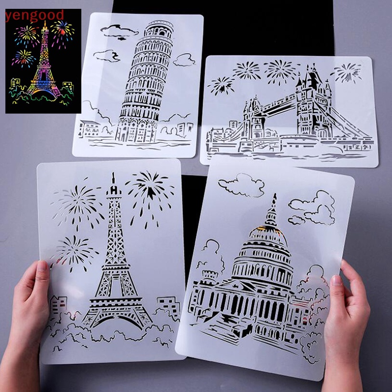 Bộ 5 Khuôn Cắt Giấy Kim Loại Hình Tòa Nhà Thuyền Xinh Xắn