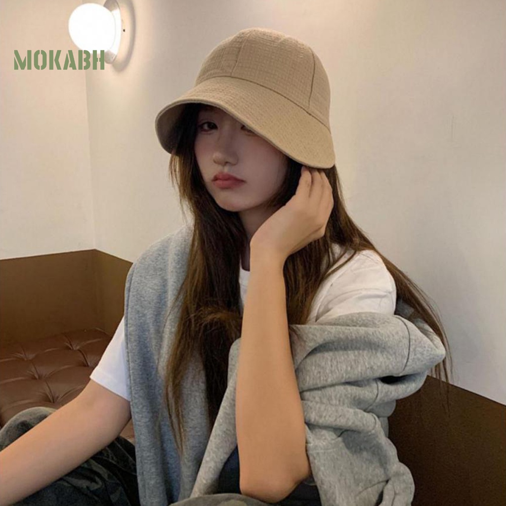 Nón Rộng Vành Màu Trơn Điều Chỉnh Được Có Dây Rút Thời Trang Mùa Hè Cho Nữ