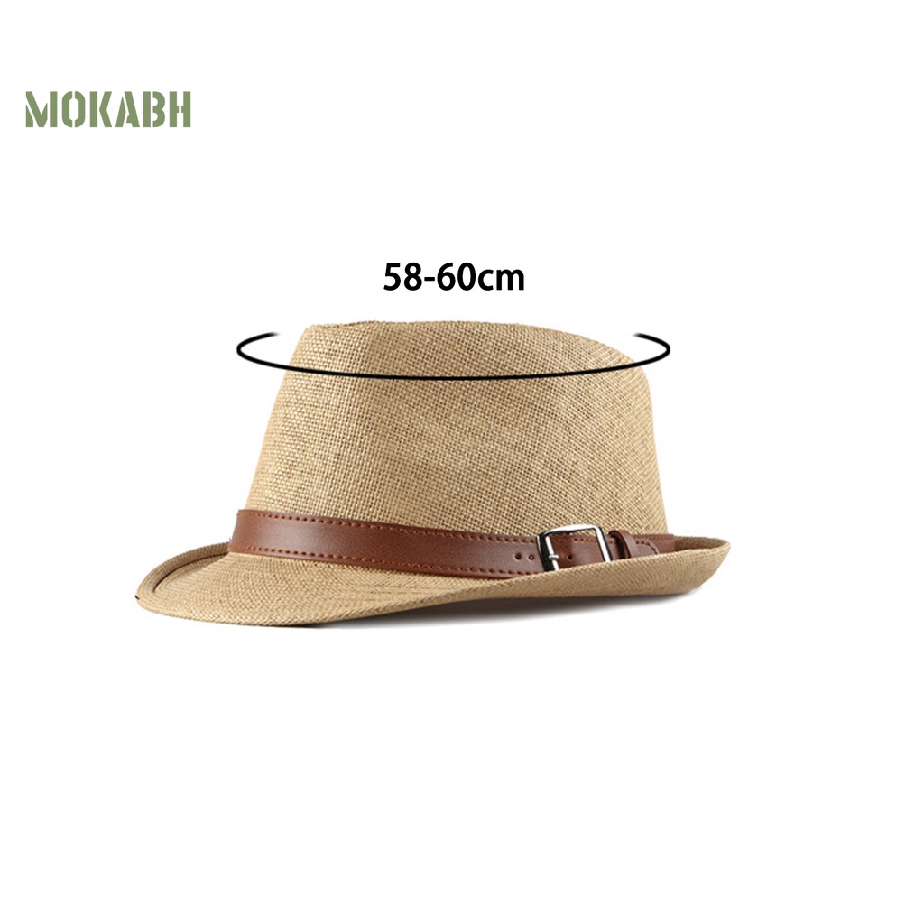 Mũ Cói Chống Nắng Thoáng Khí Màu Trơn Phong Cách Vintage Cho Nam