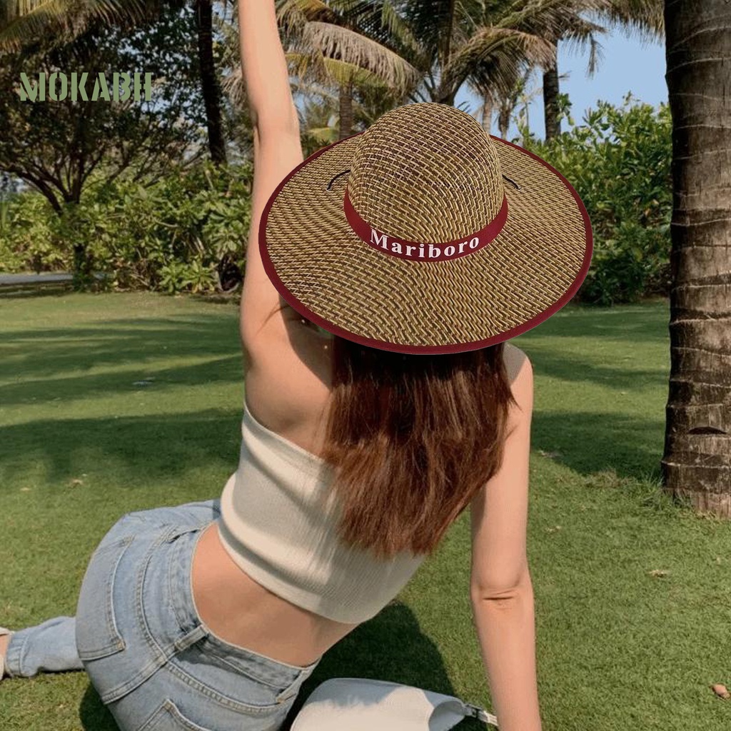 Nón Cối Rộng Vành Thiết Kế Dây Rút Thoải Mái Chống Nắng Thời Trang Đi Biển Mùa Hè Cho Nữ