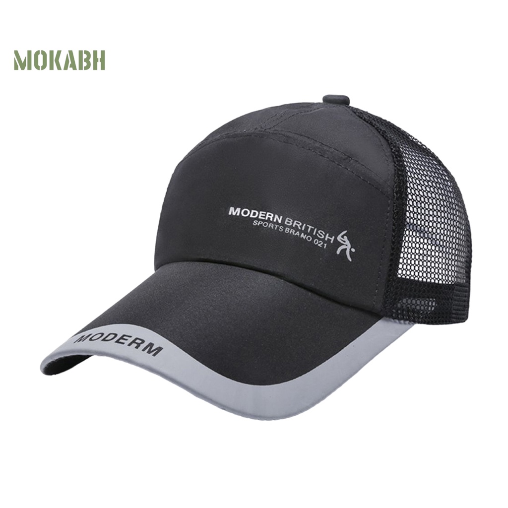 [Mok Abh] Mũ Lưỡi Trai Phối Lưới Thêu Họa Tiết Phong Cách Thể Thao Thời Trang Mùa Hè Cho Nữ