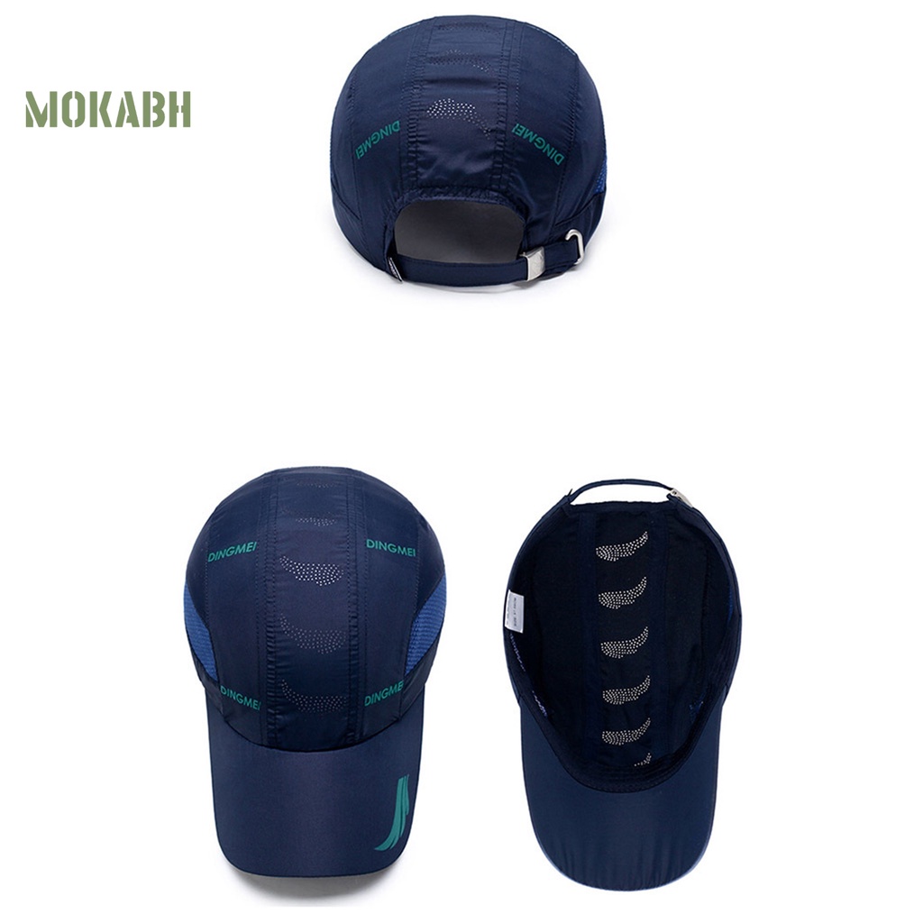 [Mok Abh] Mũ Lưỡi Trai Thể Thao Phối Lưới Chống Nắng Ghép Nối Dài Vành Hình Học Có Thể Điều Chỉnh Cho Nam Và Nữ