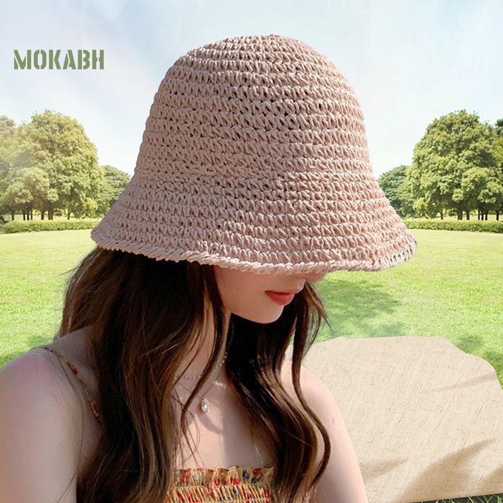 Nón Cối Rộng Vành Thoáng Khí Màu Sắc Xinh Xắn Thời Trang Đi Biển Cho Nữ