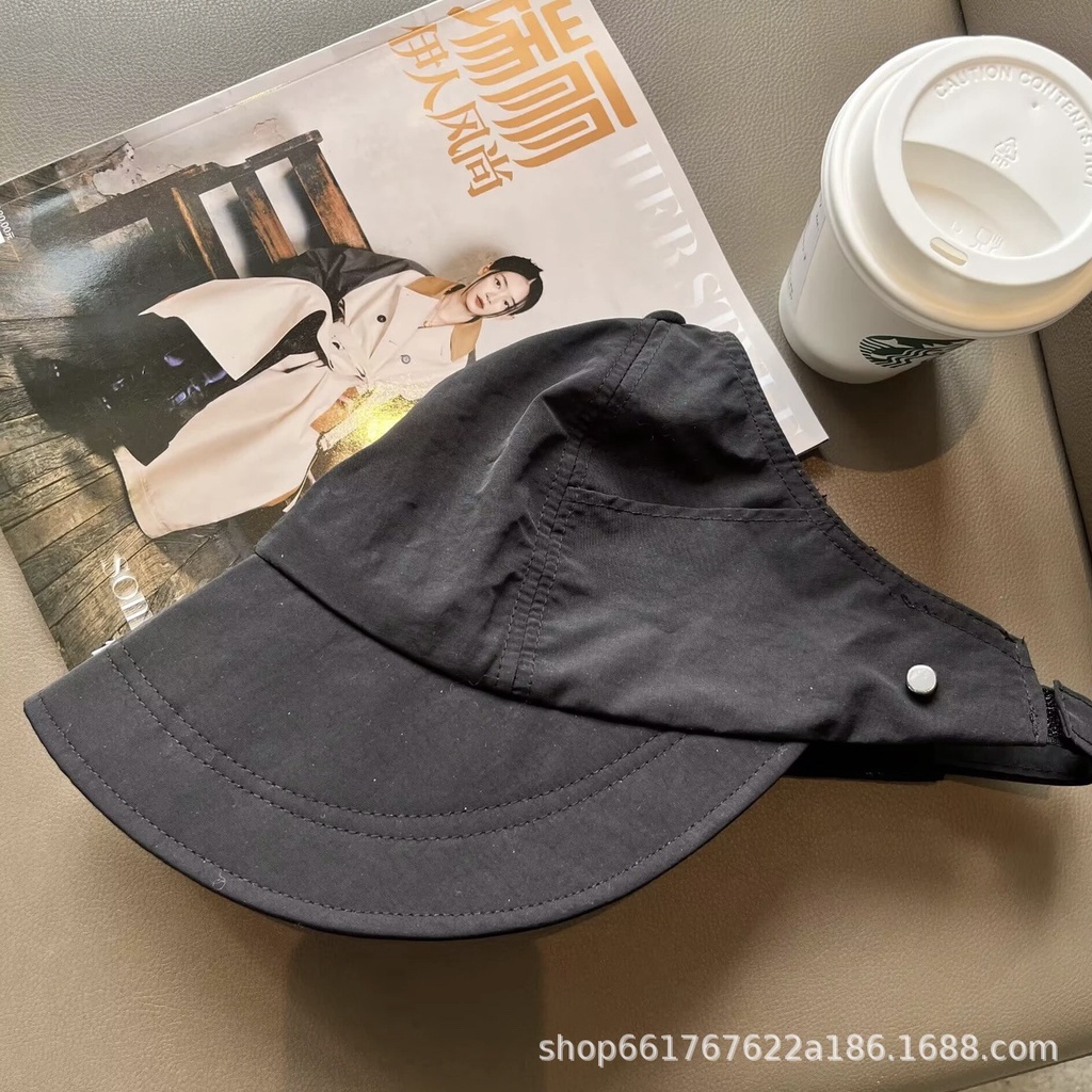 Mũ Bucket Chống Nắng Không Chóp Cột Dây Buộc Tóc Đuôi Ngựa Khô Nhanh Thời Trang Mùa Hè Cho Nữ