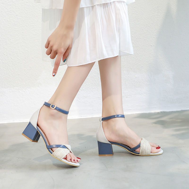 Giày Sandal Cao Gót Da Mềm Thời Trang Mùa Hè 2023 Cho Nữ