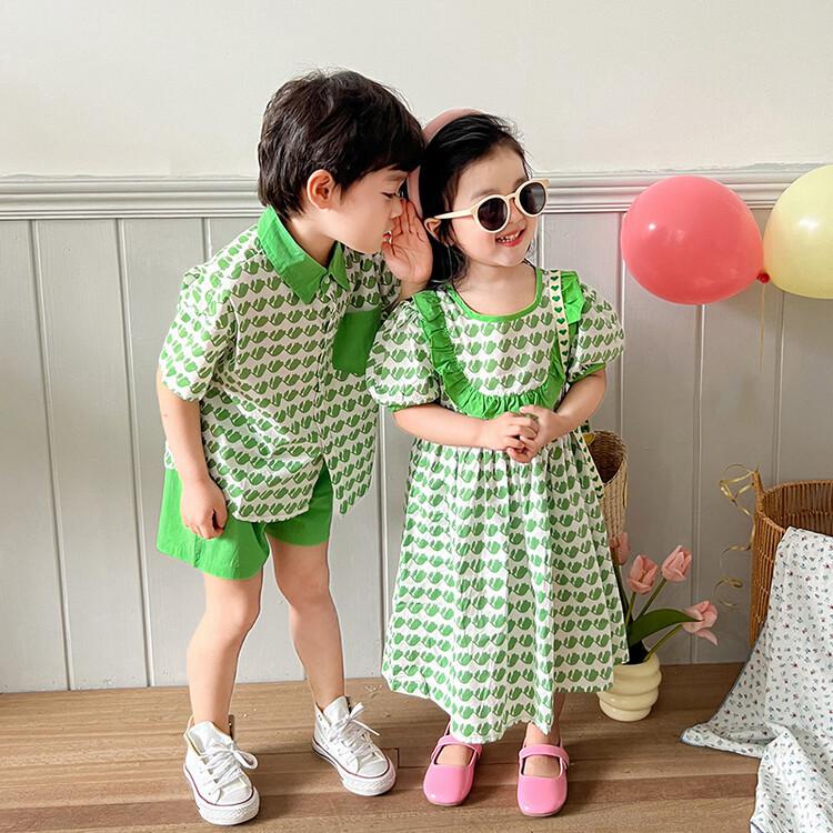 Áo Sơ Mi In Họa Tiết Toàn Bộ Thời Trang Mùa Hè Cho Chị Em Gái