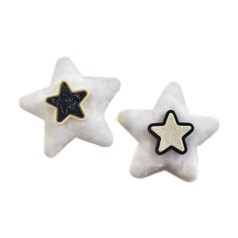 Kẹp Tóc Hình Ngôi Sao Phối Lông Nhung Dễ Thương Xinh Xắn Cho Nữ