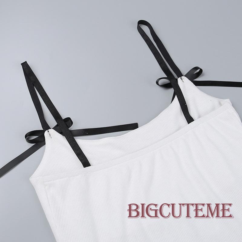 Áo Hai Dây Màu Sắc Tương Phản Thời Trang Mùa Hè Cho Nữ