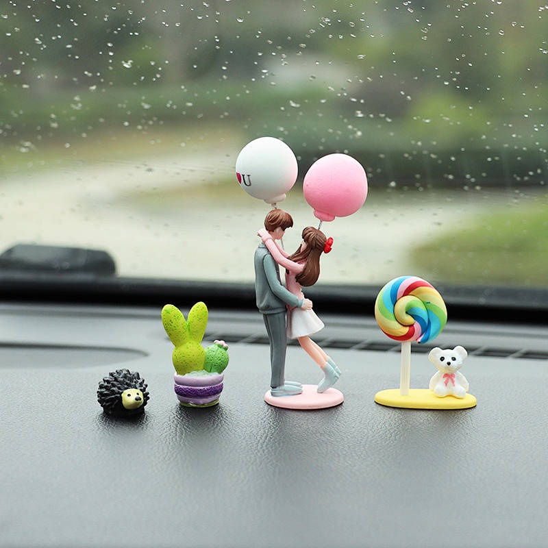New for Girls Creative Dashboard Car Decoration Couple Cartoon Stereo Car Interior Decoration Girlfriend Gift E9pz