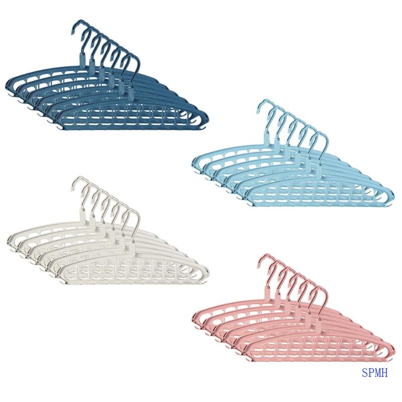 Set 6 Thanh treo móc quần áo Nhiều Ngăn Tiện Lợi