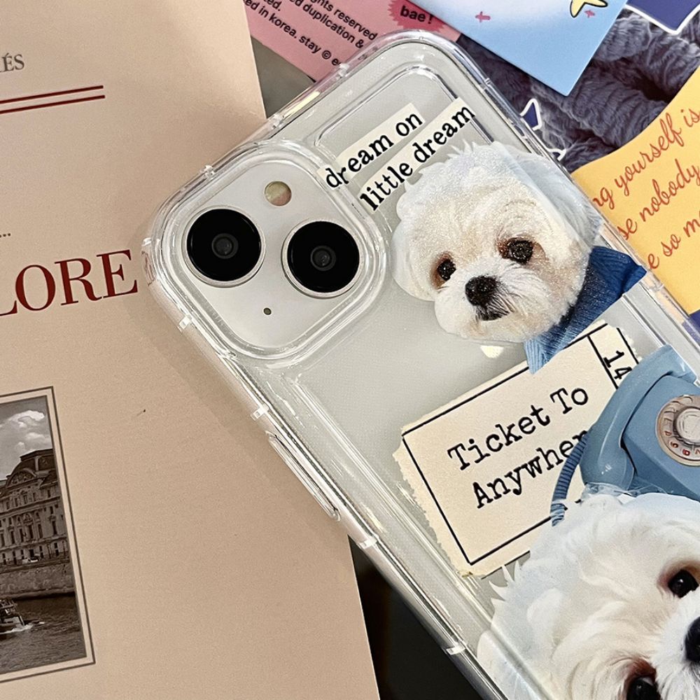 Ốp Điện Thoại TPU Mềm Chống Sốc In Hình Chú Cún Hoạt Hình Dễ Thương Cho IPhone 11 14 13 12 Pro Max