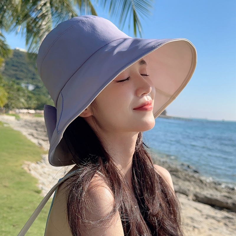 LINJW Nón Bucket Chất Liệu Cotton Mềm Cao Cấp Màu Trơn Chống Nắng Mùa Hè Cho Nữ