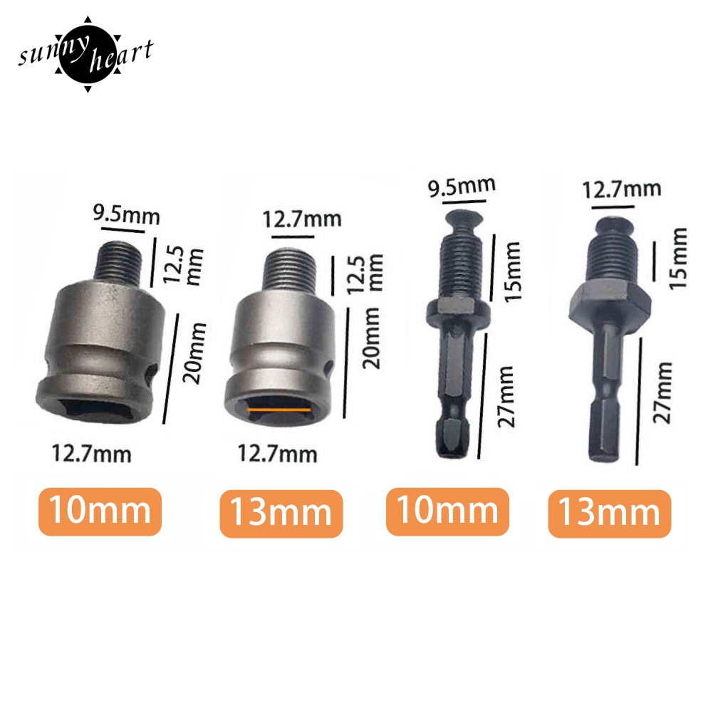 Set 5 Đầu Kẹp Mũi Khoan Không Chìa Khóa 6.5 / 10 / 13 / 16mm Thay Thế Tiện Dụng