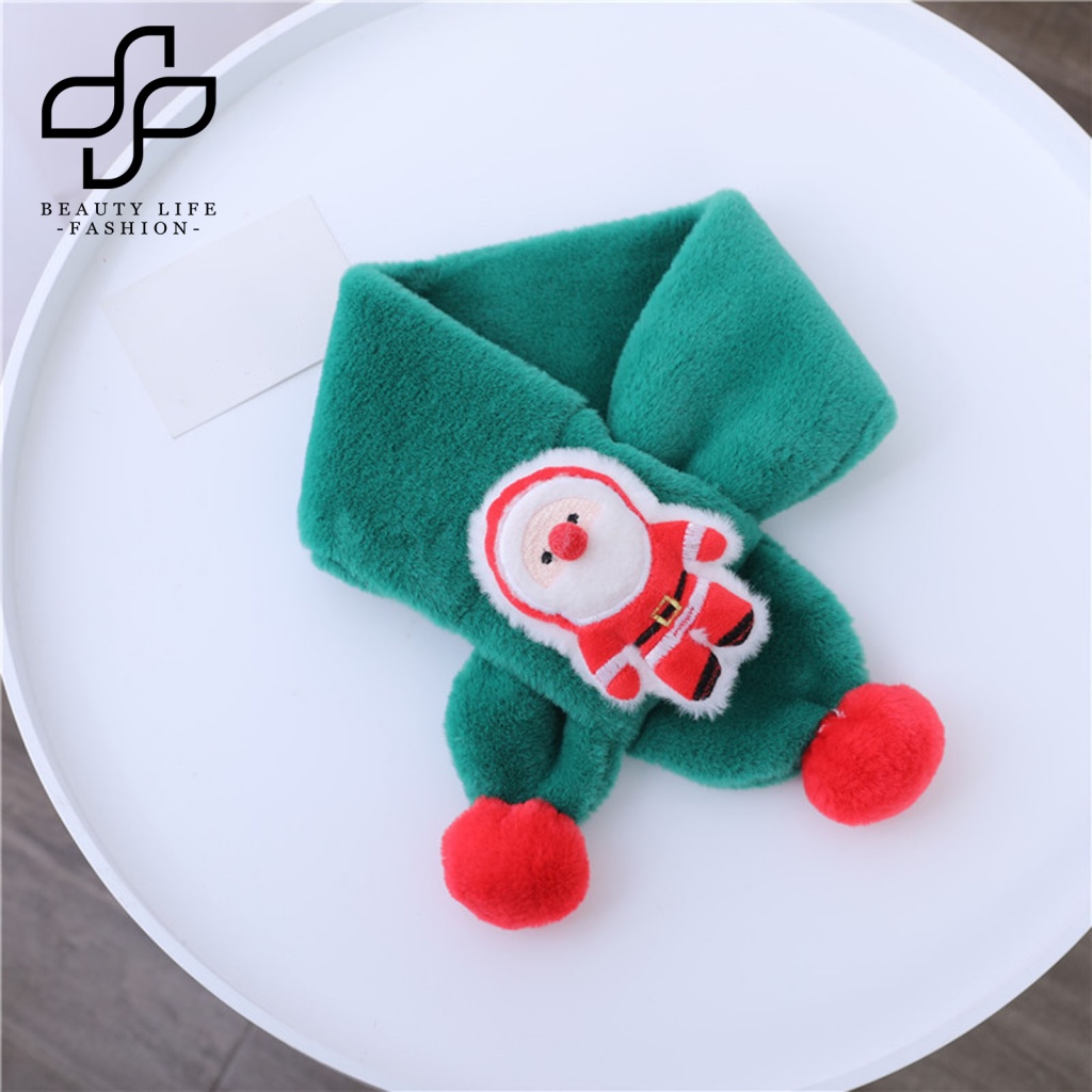 Khăn Choàng Cổ Bằng Vải Bông Họa Tiết Hoạt Hình Giáng Sinh Thời Trang Dành Cho Trẻ Em