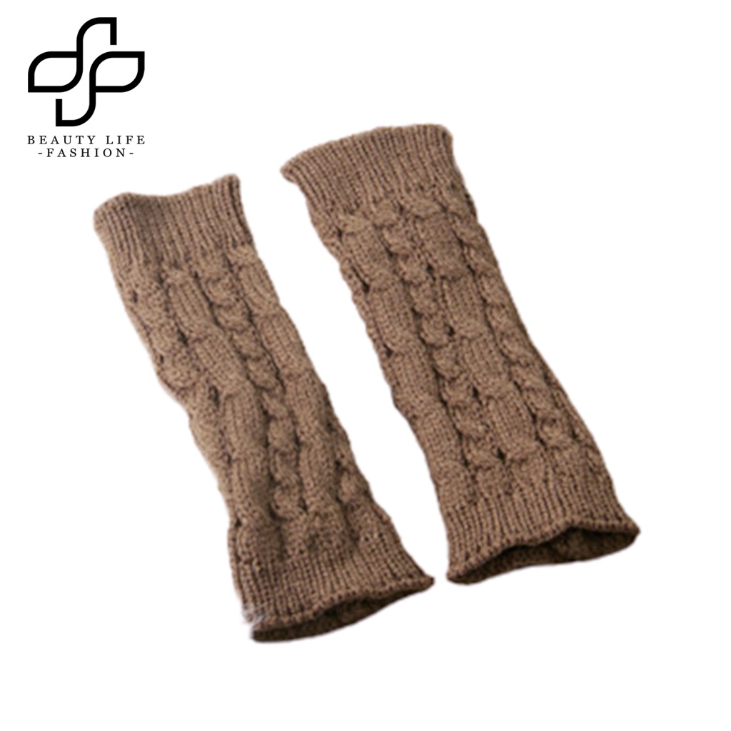 Găng Tay Len Dài Hở Ngón Dày Dặn Giữ Ấm Mùa Đông Cho Nam Và Nữ