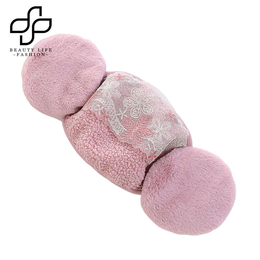 Chụp Tai Che Nửa Mặt Giữ Ấm Phối Ren Thời Trang Thu Đông Cho Nữ