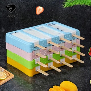 SJJL Khuôn Làm Kem Que Có Nắp Đậy Tiện Dụng Cho Nhà Bếp