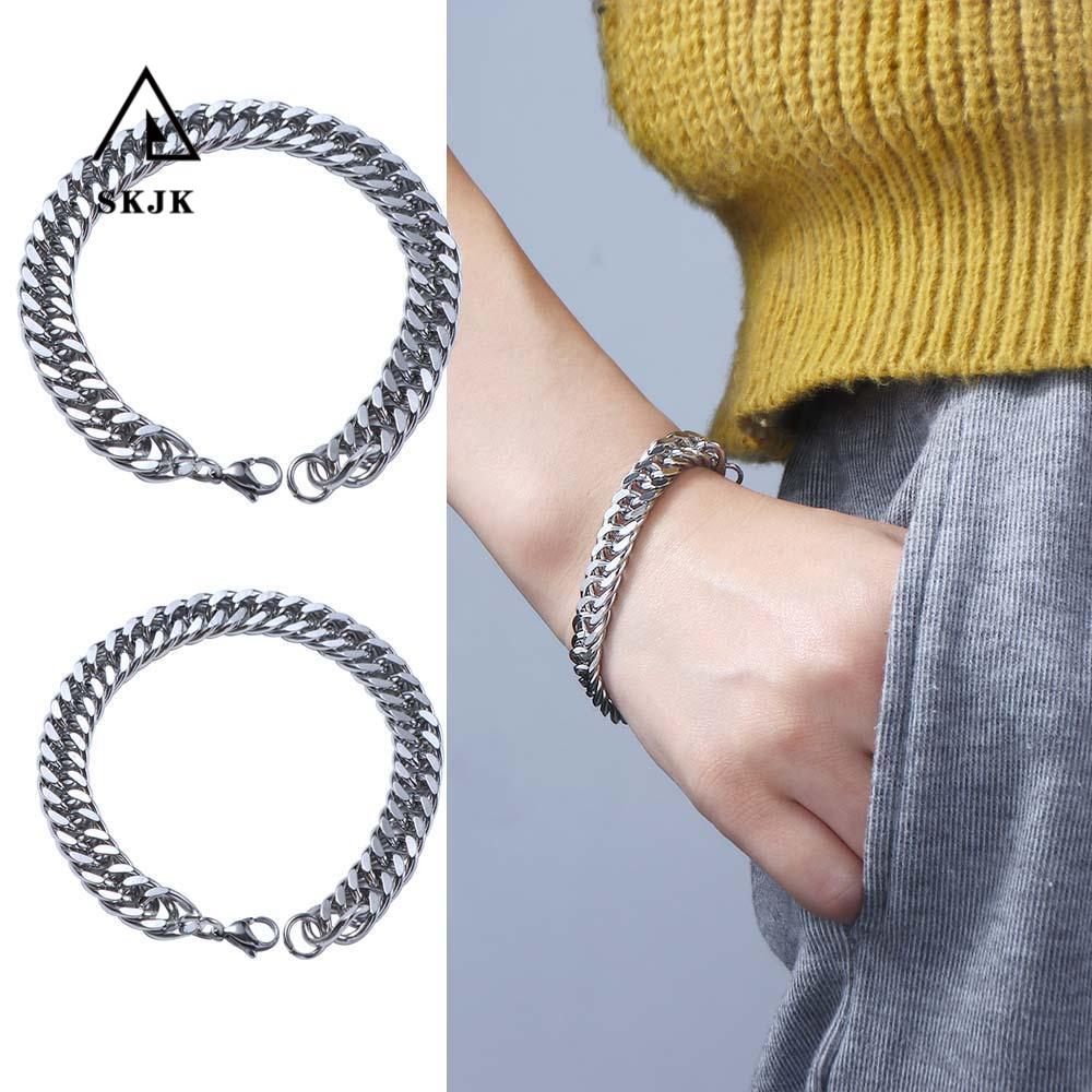 Vòng Tay Inox Dạng Chuỗi Thời Trang Cho Nam Và Nữ|Dây Xích Nhiều Màu Sắc Phong Cách Hiphop Cá Tính