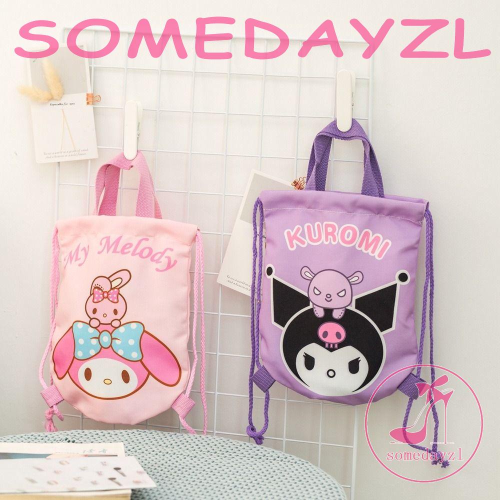 Ba Lô Dây Rút Bằng Vải Bạt In Hoạt Hình Cinnamoroll Dễ Thương Cho Bé