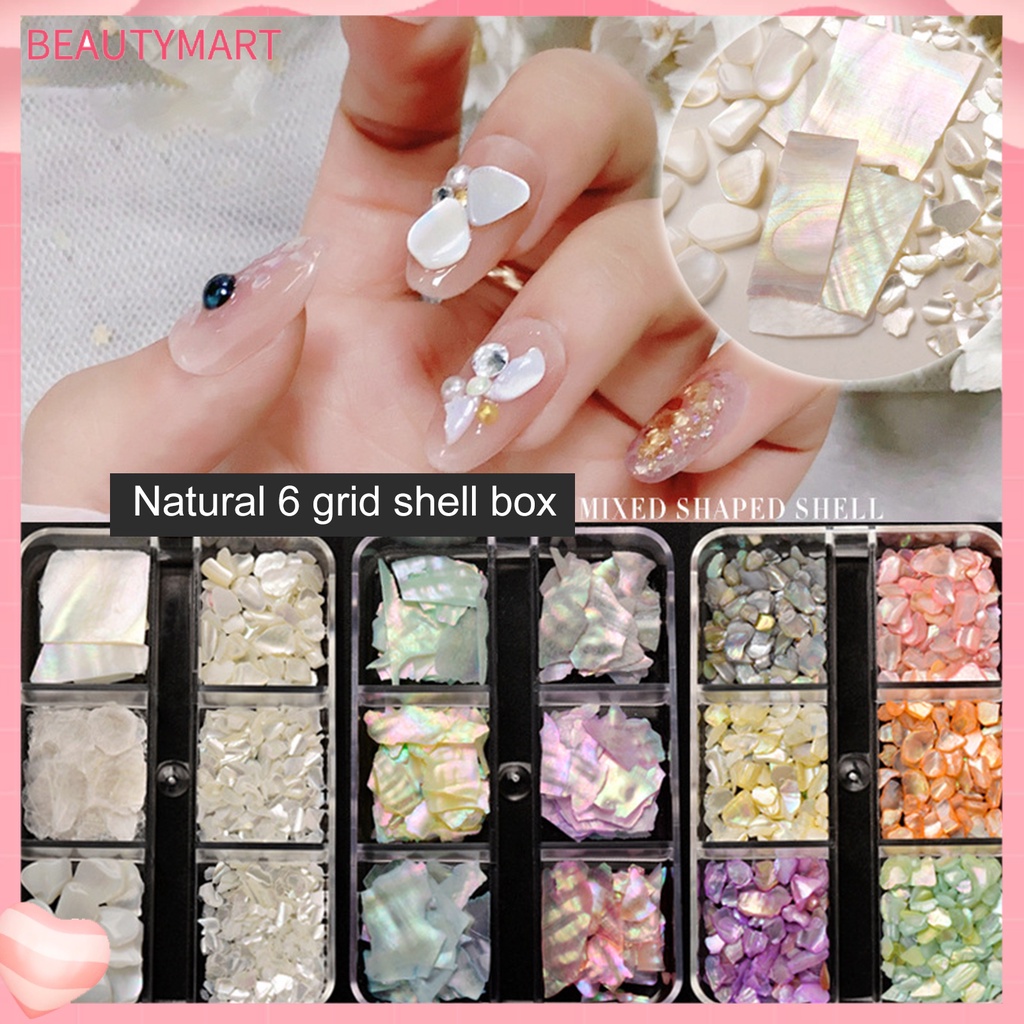 1 Hộp Vỏ Sò 3D Trang Trí Móng Tay Nghệ Thuật