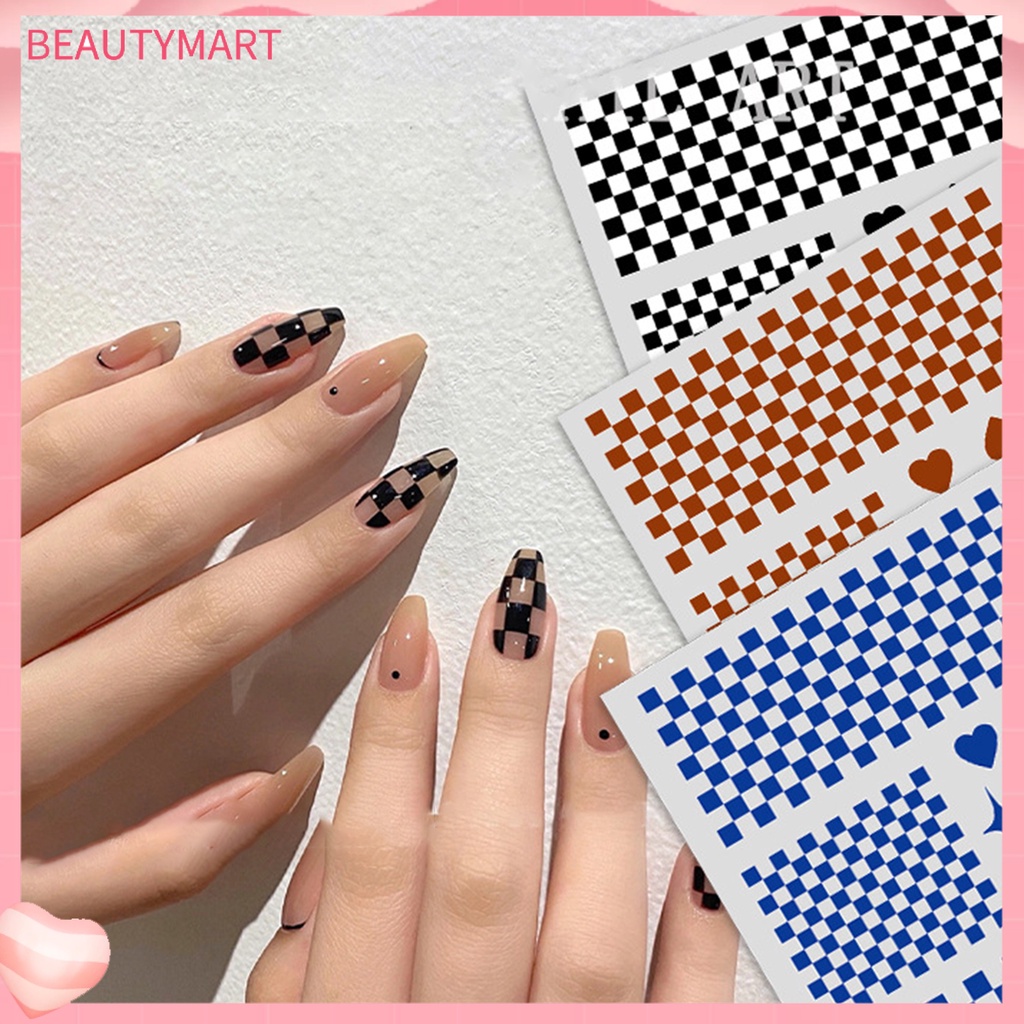 [beautymart] Miếng Dán Trang Trí Móng Tay Tự Dính Họa Tiết Tinh Tế Có Thể Tháo Rời Dễ Sử Dụng