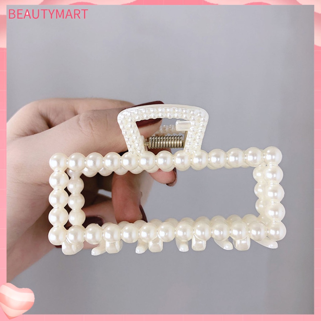 Kẹp Tóc Càng Cua Lớn Đính Ngọc Trai Giả Thanh Lịch Cho Nữ