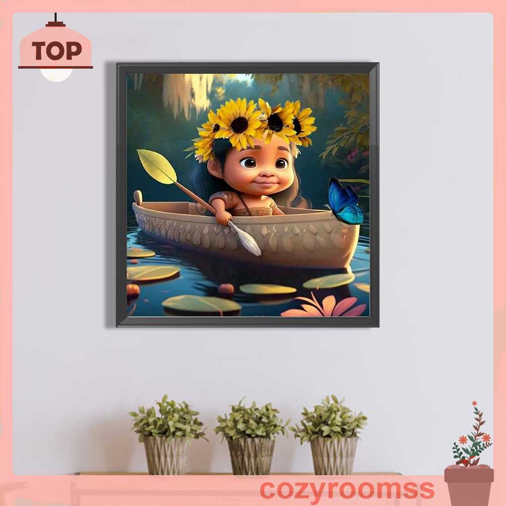 Tranh Đính Đá Kim Cương Toàn Bộ 5D DIY Hình Vẽ Cô Gái Trang Trí Nhà Cửa