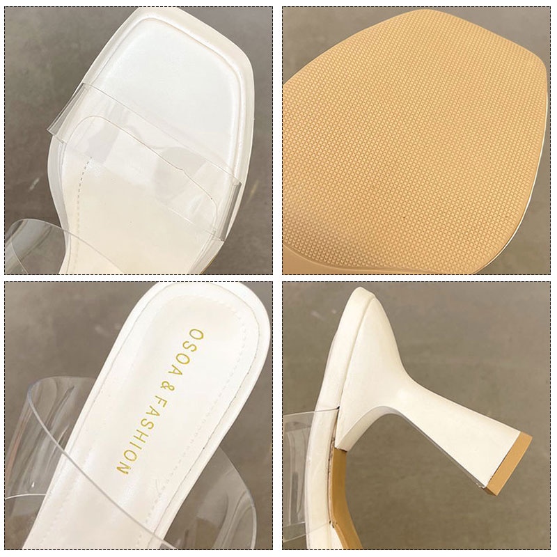 Yunguang Xăng đan Cao Gót Hở Ngón Đính Đá Hình Ngôi Sao Trái Tim Màu Bạc Thời Trang Cho Nữ