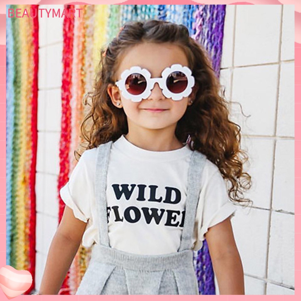 Kính Mát Phân Cực Chống Tia UV400 Tròng Tròng Họa Tiết Hoa Cho Bé Trai Và Gái