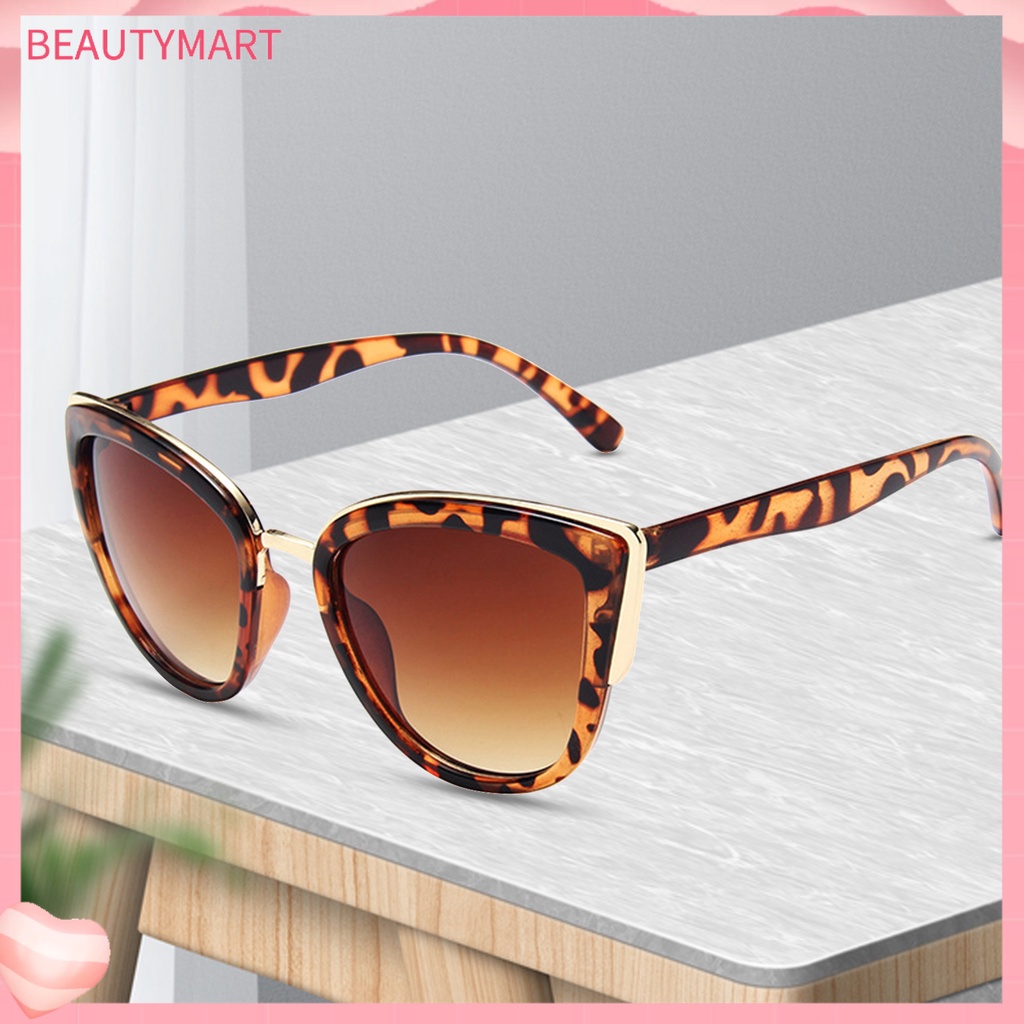 Kính Mát Gọng Mắt Mèo Dày In Họa Tiết Da Báo Kiểu Vintage Thời Trang Cho Nữ