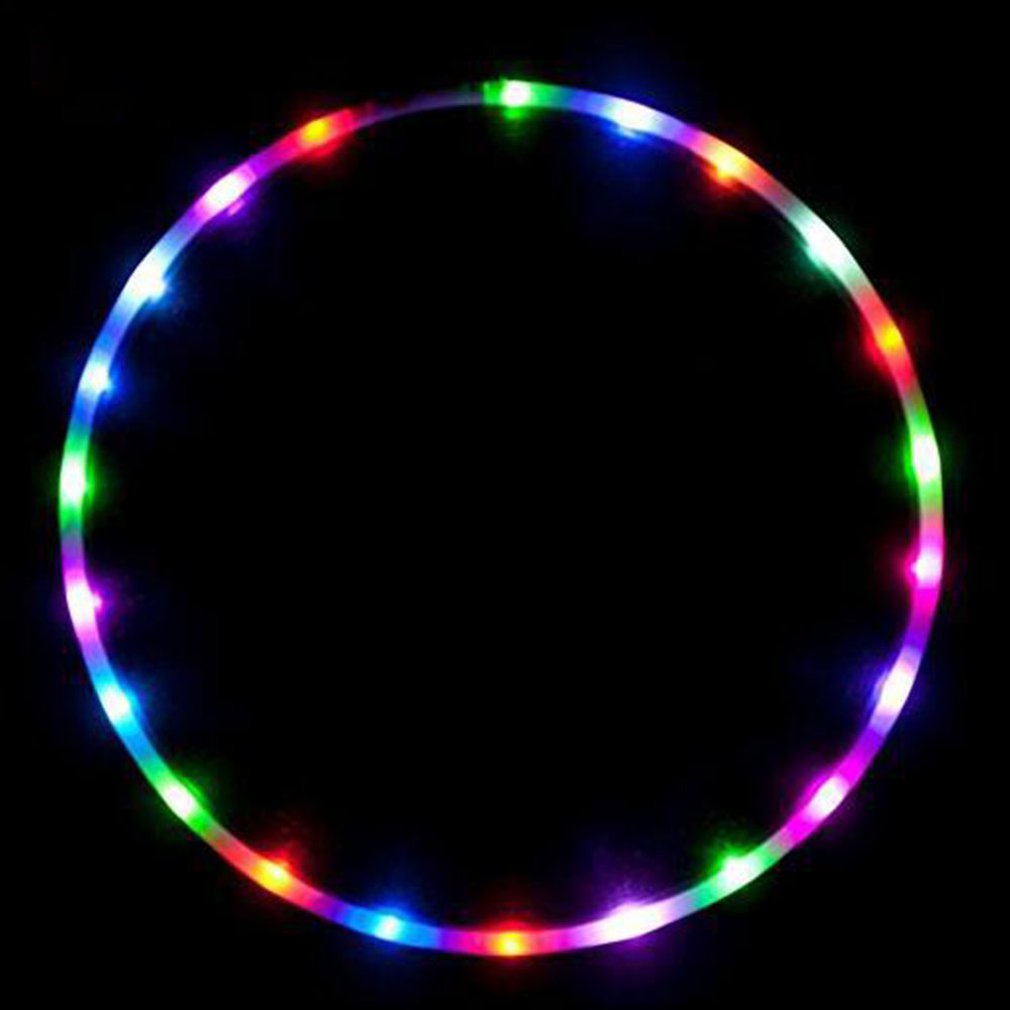 Led Detachable 8 Sections Shining Pe Material Glow Sport Hoop Multicolor Kids Adult Loose Weight Toy [Q/11]